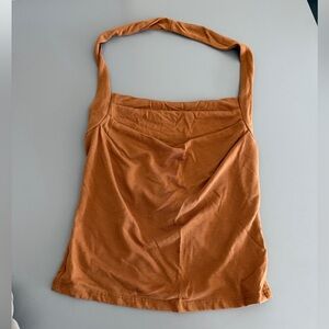 Silence + Noise Burnt Orange Halter Cowl Neck